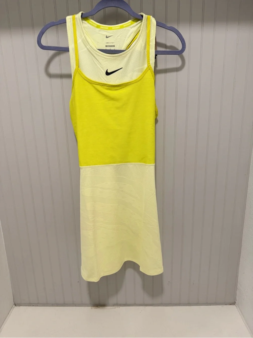 Nike Sleeveless Tennis Dress in Yellow and Cream